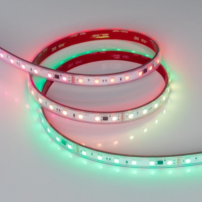 Светодиодная лента герметичная DMX-PS-B60-12mm 24V RGB-PX6 (14 W/m, IP67, 5060, 5m), Arlight, 039182, изображение 5 Светодиодная лента герметичная DMX-PS-B60-12mm 24V RGB-PX6 (14 W/m, IP67, 5060, 5m), Arlight, 039182, изображение 5