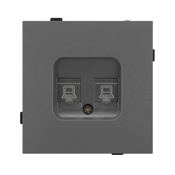 Механизм компьютерной розетки двойной SCT-TENDO-MPC2-SFPL-GR (RJ-45, CAT6), Arlight, 054597, изображение 2