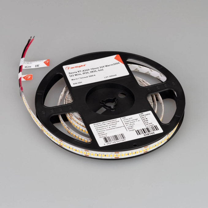 Светодиодная лента RT-A240-10mm 24V Warm3000 (22 W/m, IP20, 5m), Arlight, 038745(1), изображение 4 Светодиодная лента RT-A240-10mm 24V Warm3000 (22 W/m, IP20, 5m), Arlight, 038745(1), изображение 4