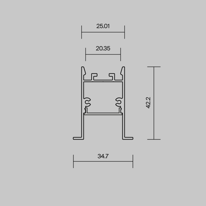 Алюминиевый профиль встраиваемый скрытого монтажа 35x42 (Черный, 2 м), ALM-3542-B-2M 632015, 632015, изображение 4 Алюминиевый профиль встраиваемый скрытого монтажа 35x42 (Черный, 2 м), ALM-3542-B-2M 632015, 632015, изображение 4