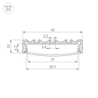 Профиль LINE-4510-2000 ANOD, Arlight, 049248