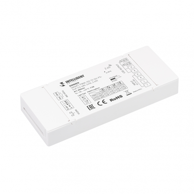 INTELLIGENT ARLIGHT Диммер SMART-PWM-102-72-SH-PS-SUF (12-48V, 2x7A, 2.4G), Arlight, 050444, изображение 1 INTELLIGENT ARLIGHT Диммер SMART-PWM-102-72-SH-PS-SUF (12-48V, 2x7A, 2.4G), Arlight, 050444, изображение 1