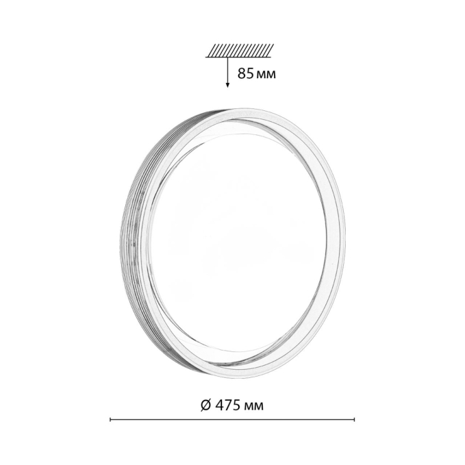 Светильник LED 48Вт 3000-6000K D475 IP43 пульт ДУ MEDEN MARON SN 148 СОНЕКС 7698/DL, схема товара