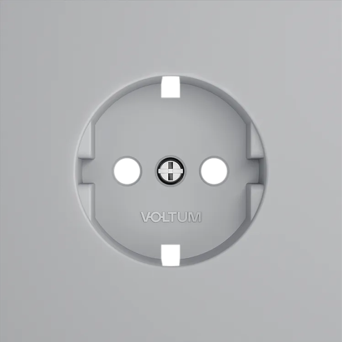 Накладка для розетки с заземлением, S70 (серый), Voltum, VLS000616 Накладка для розетки с заземлением, S70 (серый), Voltum, VLS000616