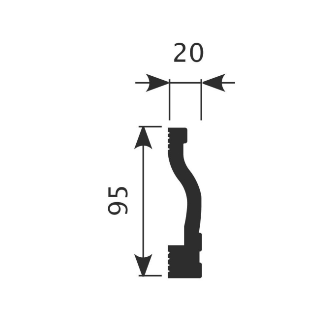 Плинтус Cosca Decor PX017, 95х20x2000 мм, Экополимер Плинтус Cosca Decor PX017, 95х20x2000 мм, Экополимер