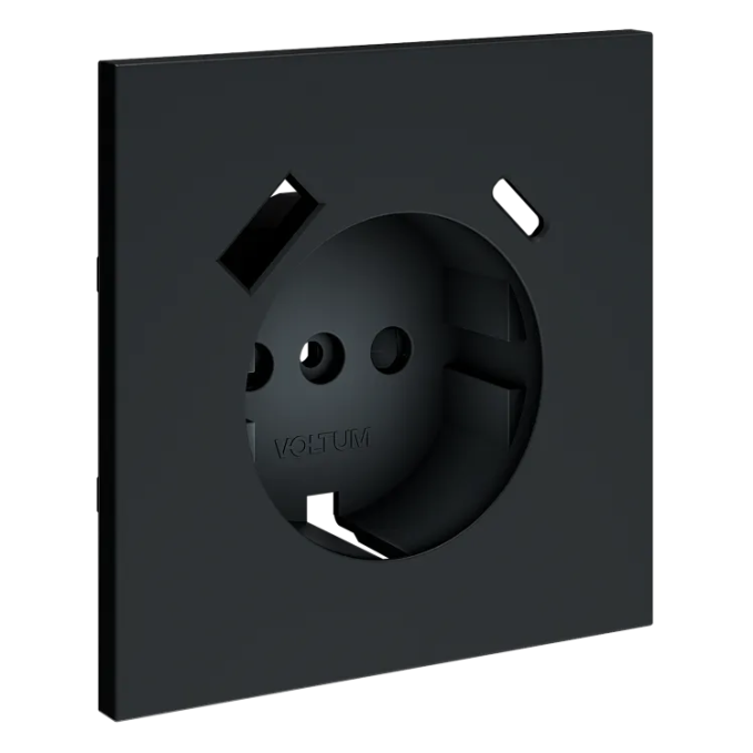 Накладка для розетки с заземлением и защитными шторками, с USB A+C, S70 (графит), Voltum, VLS001007 Накладка для розетки с заземлением и защитными шторками, с USB A+C, S70 (графит), Voltum, VLS001007