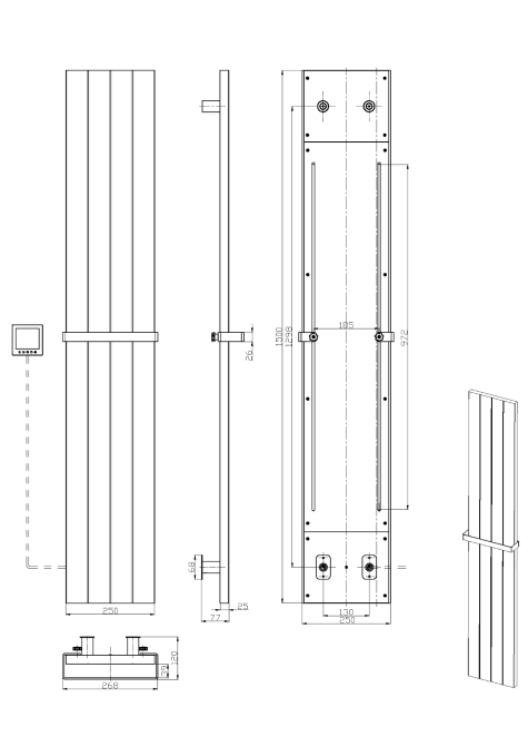 Полотенцесушитель электрический Boheme Flat 725-B черный матовый