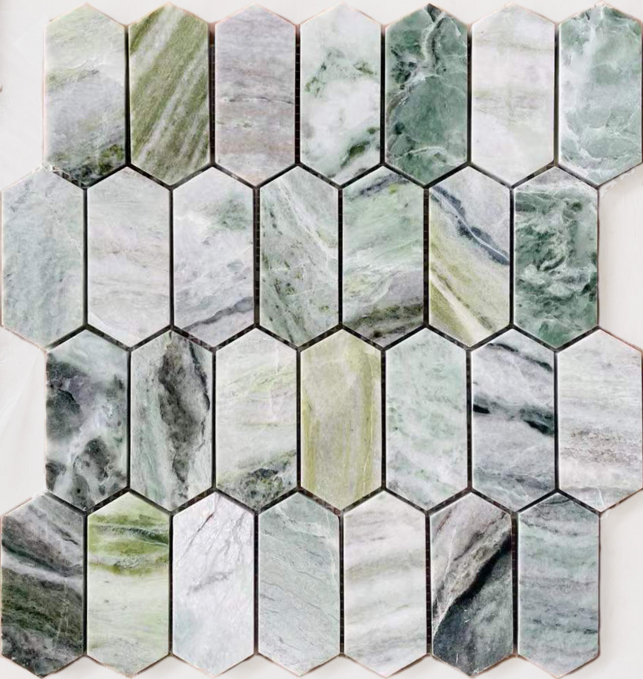Мозаика Caramelle (LeeDo) Pietrine Onice Verde Oliva Pol Long Hex 27.8x30.4 Мозаика Caramelle (LeeDo) Pietrine Onice Verde Oliva Pol Long Hex 27.8x30.4