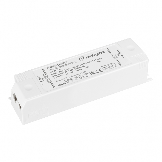 Блок питания ARV-SP-24030-PFC-A (24V, 1.25A, 30W), Arlight, 047441, изображение 1 Блок питания ARV-SP-24030-PFC-A (24V, 1.25A, 30W), Arlight, 047441, изображение 1