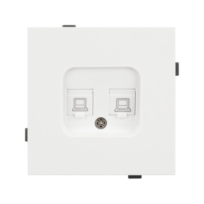 Механизм компьютерной розетки двойной SCT-TENDO-MPC2-SFPL-WH (RJ-45, CAT6), Arlight, 054598, изображение 2 Механизм компьютерной розетки двойной SCT-TENDO-MPC2-SFPL-WH (RJ-45, CAT6), Arlight, 054598, изображение 2