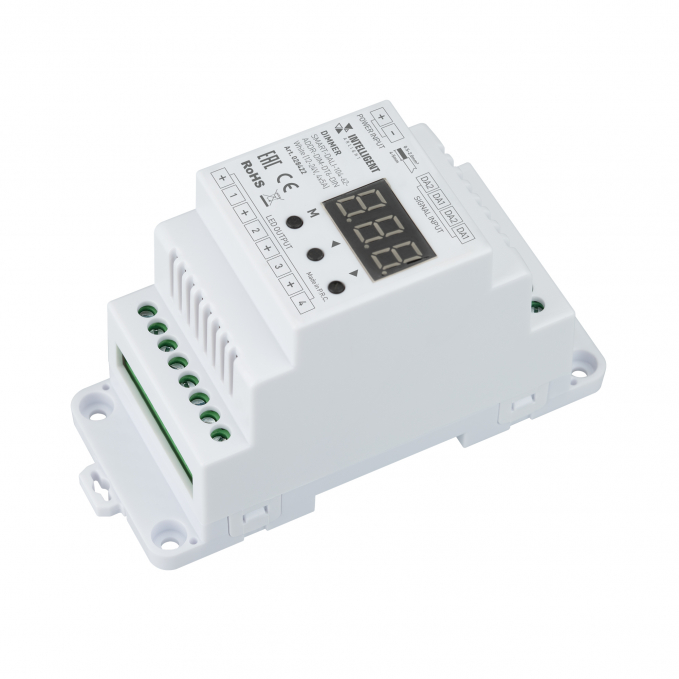 INTELLIGENT ARLIGHT Диммер SMART-DALI-104-62-ADDR-DIM-DT6-DIN White (12-24V, 4x5A), Arlight, 028422, изображение 1 INTELLIGENT ARLIGHT Диммер SMART-DALI-104-62-ADDR-DIM-DT6-DIN White (12-24V, 4x5A), Arlight, 028422, изображение 1
