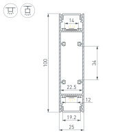 Профиль SL-LINE-25100-DUAL-2500 ROSE CHAMPAGNE, Arlight, 050009
