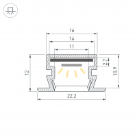 Профиль PDS-FS-2000 ANOD BLACK, Arlight, 040734