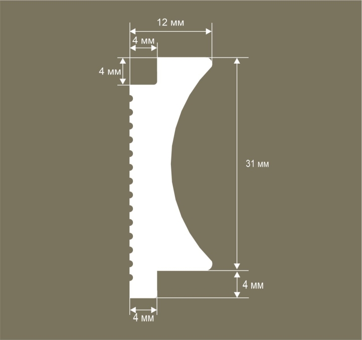 Рейка Cosca Decor RX014 31х12x2800 мм, Экополимер Рейка Cosca Decor RX014 31х12x2800 мм, Экополимер