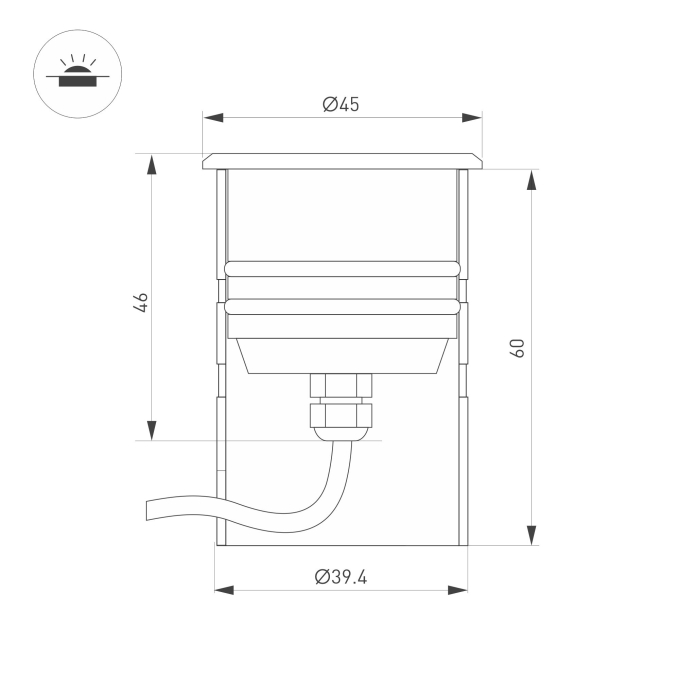 Светильник KT-AQUA-R45-3W Warm3000 (SL, 45 deg, 12V), Arlight, 047698, изображение 3 Светильник KT-AQUA-R45-3W Warm3000 (SL, 45 deg, 12V), Arlight, 047698, изображение 3