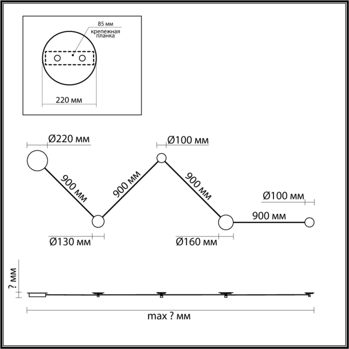 Настенный светильник IP20 LED 24W 3000K 220V TRAVERTINO HIGHTECH ODL24 177 ODEON LIGHT 6625/25WL, схема товара