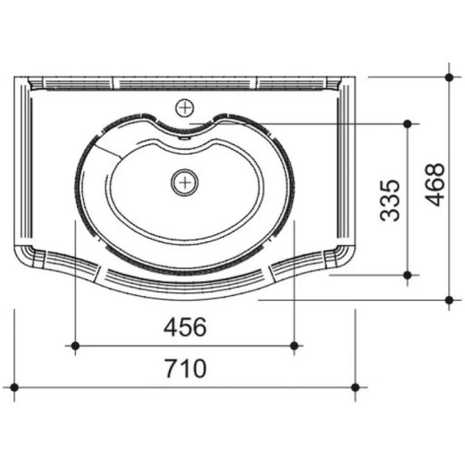 Мебельная раковина Caprigo 158-G3070 70 см белая Мебельная раковина Caprigo 158-G3070 70 см белая