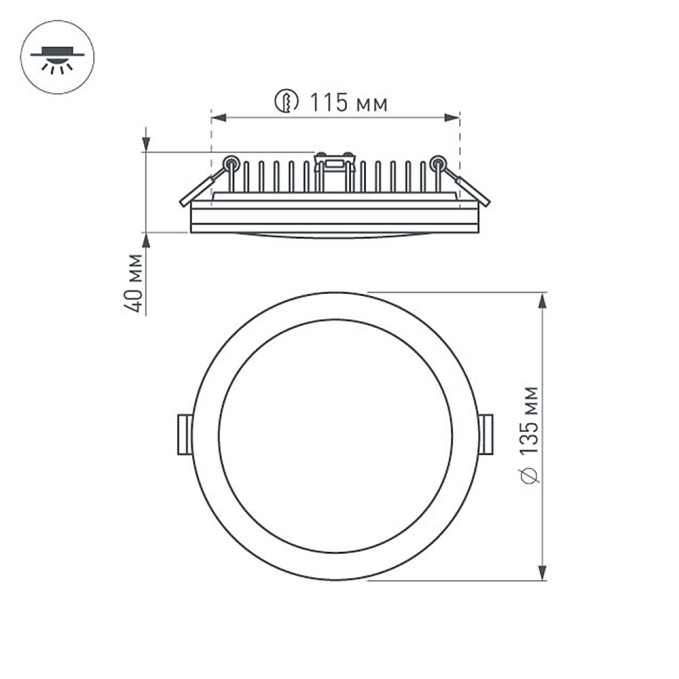 Светодиодная панель LTD-135SOL-20W Warm White, Arlight, 020712, изображение 2 Светодиодная панель LTD-135SOL-20W Warm White, Arlight, 020712, изображение 2