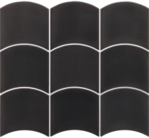 Настенная плитка Equipe Wave Black 12x12, 28842 Настенная плитка Equipe Wave Black 12x12, 28842