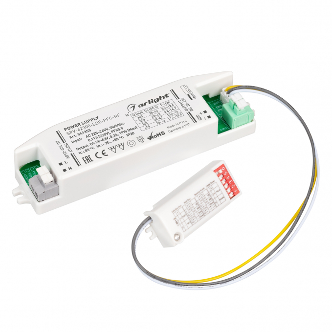 Блок питания SPV-42300-SDE-PFC (19W, 28-42V, 300mA, 5.8GHz), Arlight, 041355, изображение 1