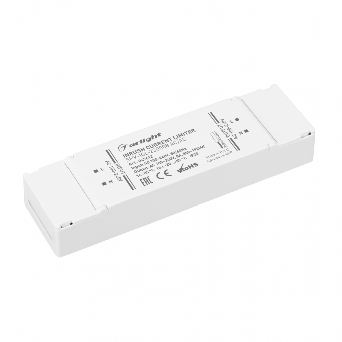 Ограничитель пускового тока SPV-ICL-230008 AC/AC (100-240V, 8A), Arlight, 047612, изображение 1 Ограничитель пускового тока SPV-ICL-230008 AC/AC (100-240V, 8A), Arlight, 047612, изображение 1