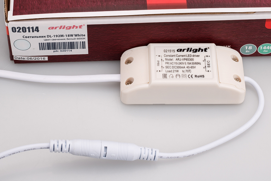 Светильник DL-192M-18W White, Arlight, 020114 Светильник DL-192M-18W White, Arlight, 020114