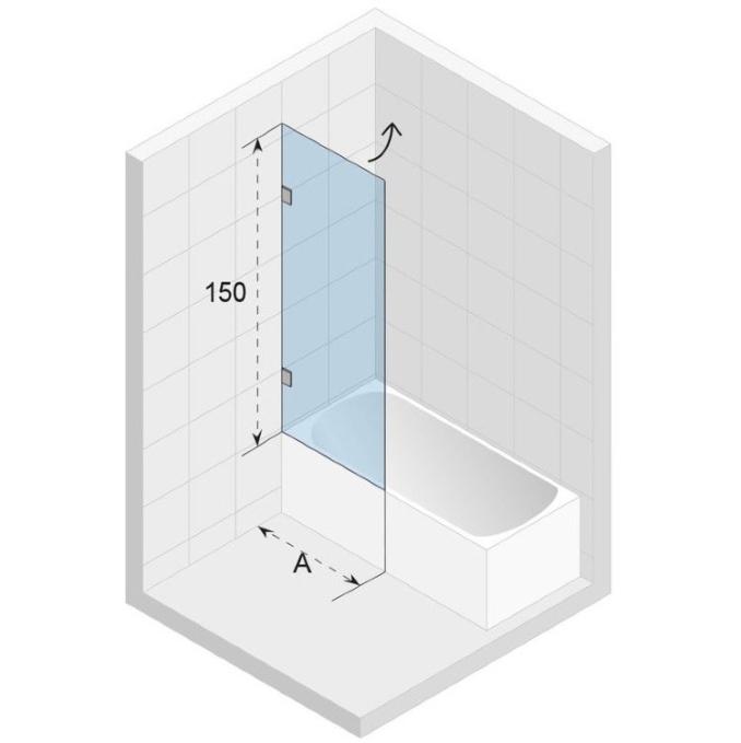 Шторка на ванну Riho Scandic 85x150 L G001139120 L профиль хром Шторка на ванну Riho Scandic 85x150 L G001139120 L профиль хром