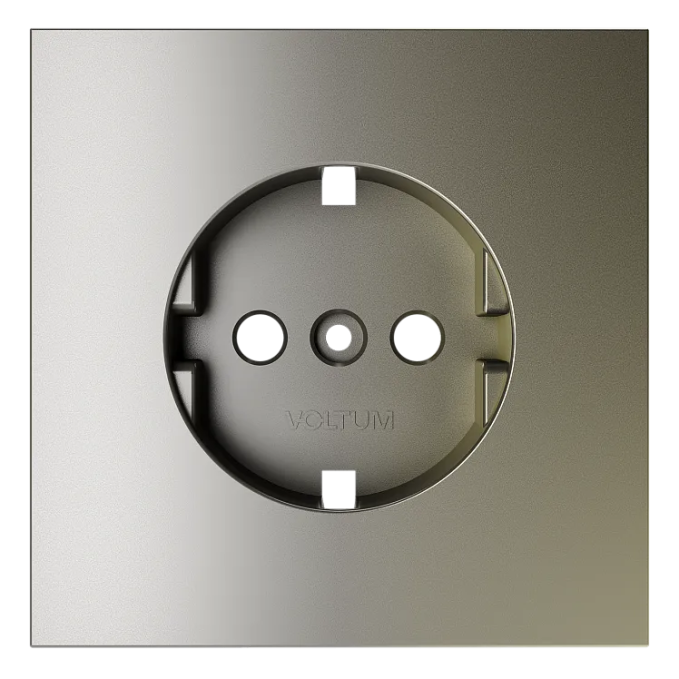 Накладка для розетки с заземлением, S70 (шелк), Voltum, VLS000604