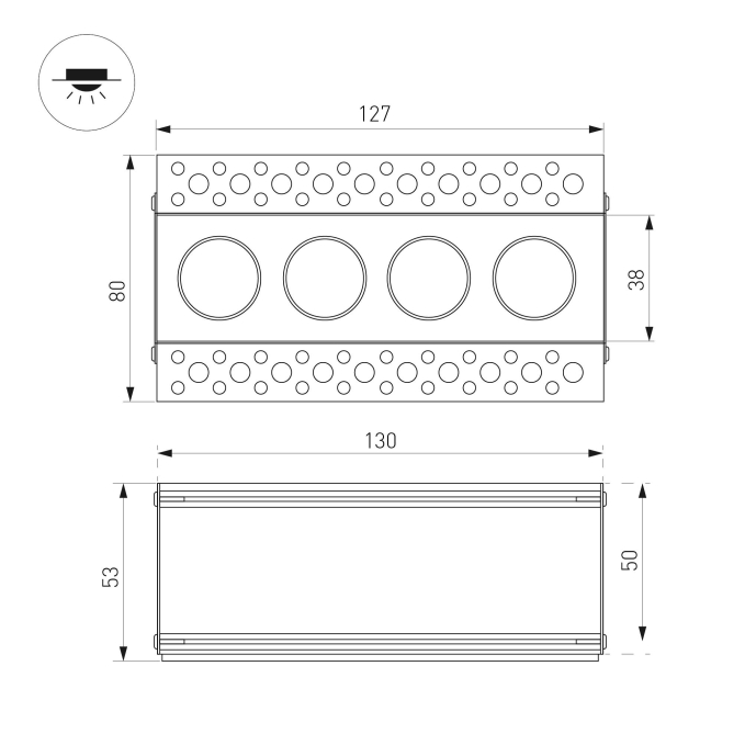 Светильник MS-ORIENT-BUILT-TRIMLESS-TC-S38x127-10W Warm3000 (WH-BK, 30 deg, 230V), Arlight, 031924, изображение 7