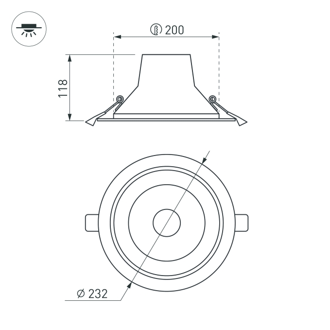 Светильник LTD-LEGEND-R230-35W Warm3000 (WH, 50 deg), Arlight, 027320(1), изображение 2 Светильник LTD-LEGEND-R230-35W Warm3000 (WH, 50 deg), Arlight, 027320(1), изображение 2