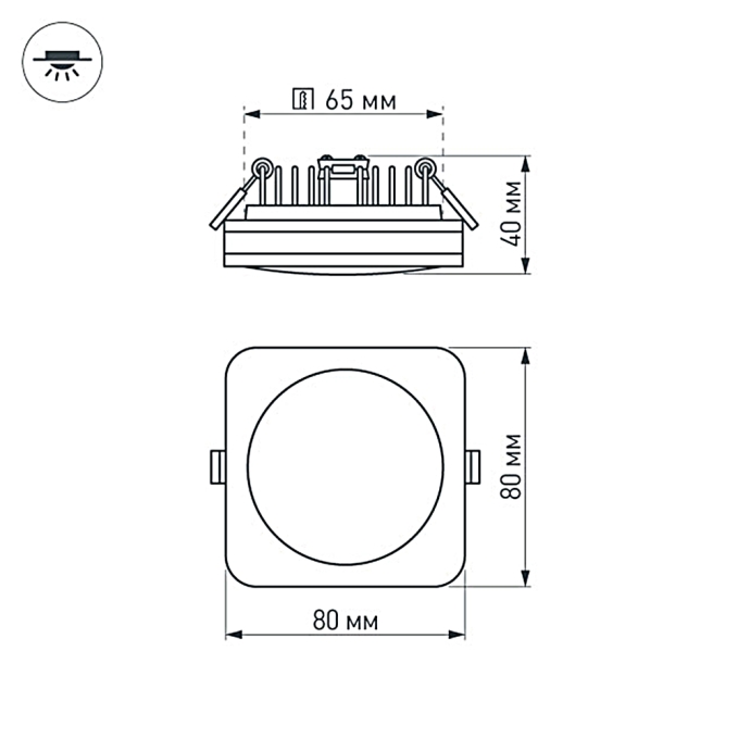Светодиодная панель LTD-80x80SOL-BK-5W Day White, Arlight, 021481, изображение 4 Светодиодная панель LTD-80x80SOL-BK-5W Day White, Arlight, 021481, изображение 4