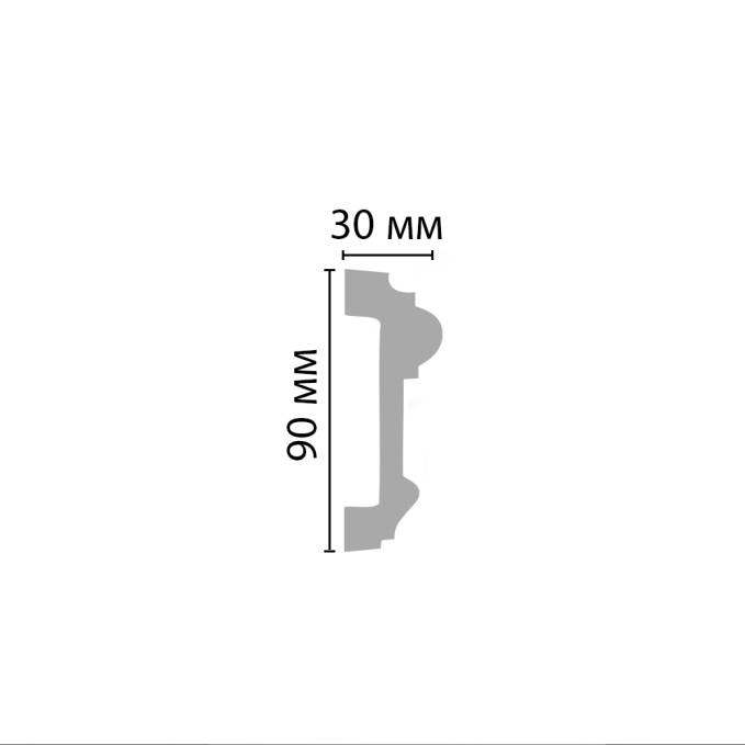 Молдинг гладкий Decomaster A028, 90x30x2000 мм Молдинг гладкий Decomaster A028, 90x30x2000 мм