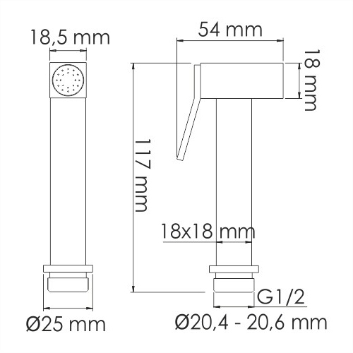Гигиеническая лейка WasserKRAFT A215 Гигиеническая лейка WasserKRAFT A215