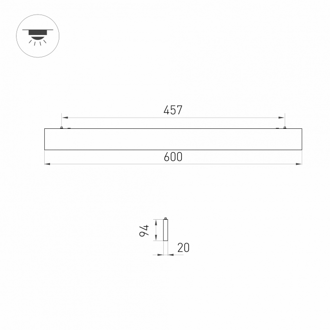 Светильник ALT-LINEAIR-FLAT-UPDOWN-DIM-S2094-600-25W Day4000 (BK, 100 deg, 230V), Arlight, 031470, изображение 3 Светильник ALT-LINEAIR-FLAT-UPDOWN-DIM-S2094-600-25W Day4000 (BK, 100 deg, 230V), Arlight, 031470, изображение 3