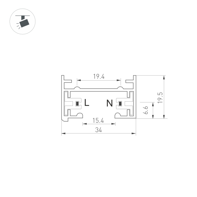Трек LGD-2TR-TRACK-2000-WH-M (C), Arlight, 022773, изображение 2