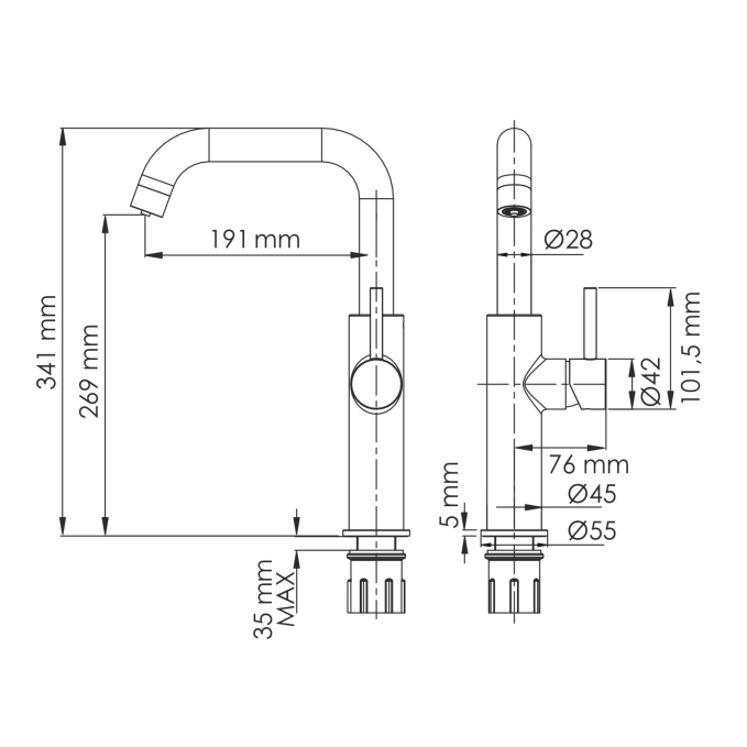 Смеситель для кухни WasserKRAFT A8527 Смеситель для кухни WasserKRAFT A8527