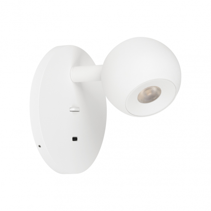 Светильник SP-OTTORI-WALL-CHARGE-6W Warm3000 (WH, 30 deg, 230V, USB-C), Arlight, 058477 Светильник SP-OTTORI-WALL-CHARGE-6W Warm3000 (WH, 30 deg, 230V, USB-C), Arlight, 058477