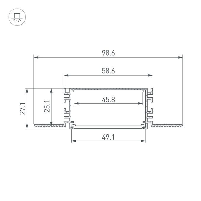 Профиль FANTOM-W49-2000 ANOD, Arlight, 046430, изображение 7 Профиль FANTOM-W49-2000 ANOD, Arlight, 046430, изображение 7
