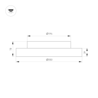 Светильник SP-ESTELY-R350-30W Warm3300-MIX (BK, 80 deg, 230V, TRIAC), Arlight, 054794