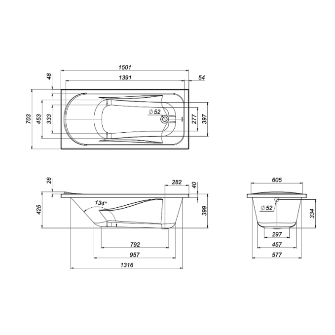 Ванна AM.PM Sense W76A-150-070W-A Ванна AM.PM Sense W76A-150-070W-A