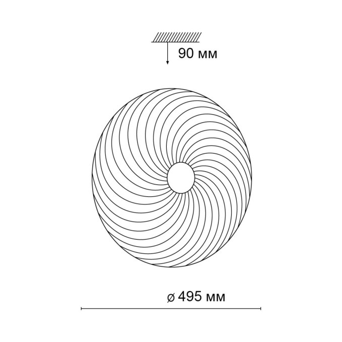 Светильник LED 72Вт 3000-6300К D495 IP43 пульт ДУ FLORSA PALE SN 000 СОНЕКС 3060/EL, схема товара