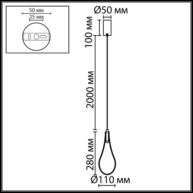 Светильник IP20 LED 4W 300Лм 3000K 180° 220V BRAID L-VISION ODL26 231 ODEON LIGHT 7147/5L, схема товара