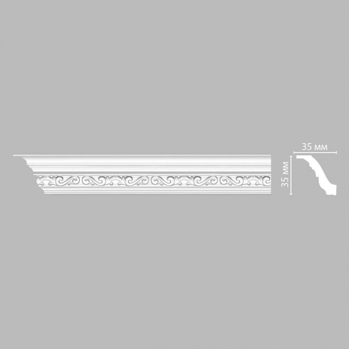 Карниз, плинтус потолочный с рисунком Decomaster 95842, 35x35x2400 мм Карниз, плинтус потолочный с рисунком Decomaster 95842, 35x35x2400 мм