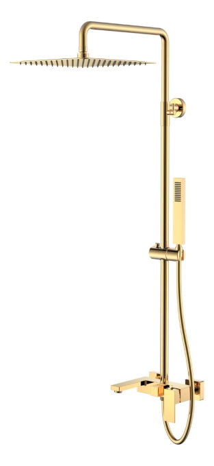 Душевая стойка со смесителем Boheme Qubic 478-G золото