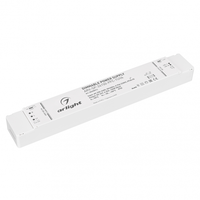 Блок питания ARV-SP-24150-PFC-TUYA (24V, 6.25A, 150W, WiFi, 2.4G), Arlight, 052989(1), изображение 1 Блок питания ARV-SP-24150-PFC-TUYA (24V, 6.25A, 150W, WiFi, 2.4G), Arlight, 052989(1), изображение 1