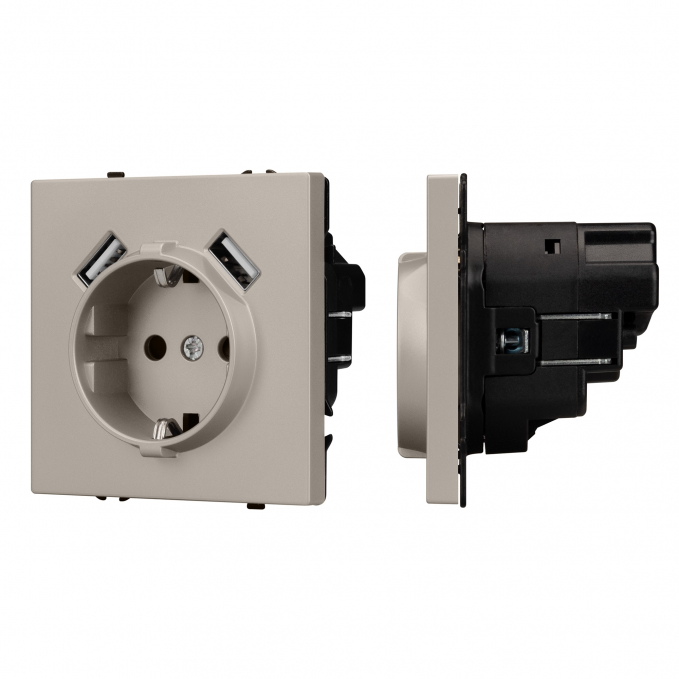 Механизм розетки с USB зарядкой SCT-NOBE-MUAA-SFPL-CA (230V, 16A), Arlight, 059442, изображение 1