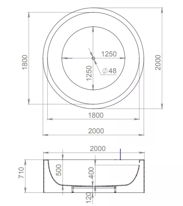 Ванна из литьевого камня Salini Isola 200x200 101111M белая матовая отдельно стоящая