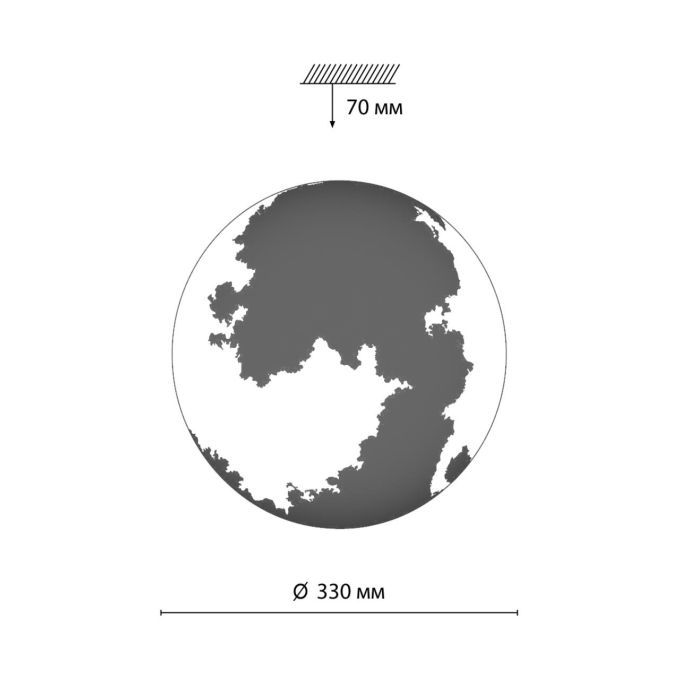 Светильник LED 30Вт 4000К D330 IP43 MOON PALE SN 000 СОНЕКС 3084/CL, схема товара