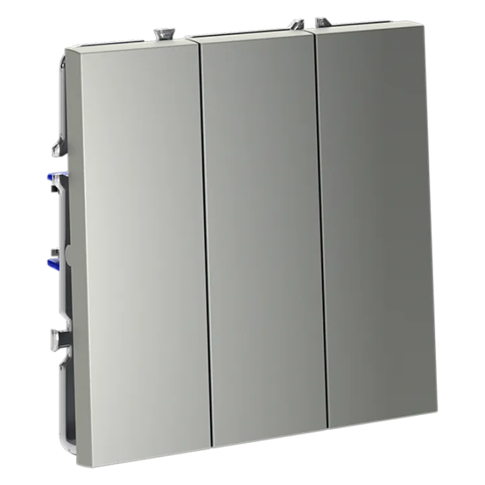 Выключатель встраиваемый VOLTUM S70 трехклавишный 10А, (сталь), Voltum, VLS030105 Выключатель встраиваемый VOLTUM S70 трехклавишный 10А, (сталь), Voltum, VLS030105