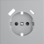 Накладка для розетки с заземлением и защитными шторками, с USB A+C, S70 (серый), Voltum, VLS001016